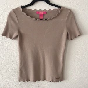 Catherine Malandrino Scalloped Sweater Top